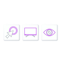 Set Line Eye Arrow Cursor And Smart Tv Icon