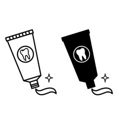 Toothpaste Icons Black And White Of Tube