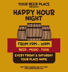 Happy Hour Night Party Poster Flyer Design