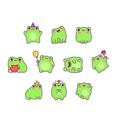 Kawaii Frog Cartoon Character