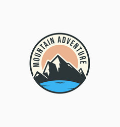 Summer Mountain Lake Logo Design