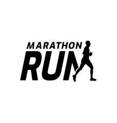 Black Silhouette Marathon Run Event Logo Template