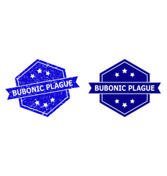 Hexagonal Bubonic Plague Stamp With Grunged