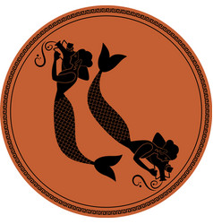 Zodiac In The Style Of Ancient Greece Pisces Two