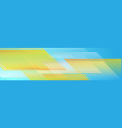 Blue And Yellow Tech Geometric Abstract Banner