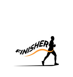 Black Silhouette Marathon Run Event Finisher Logo