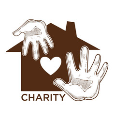 Charity Fund Isolated Icon House And Human Palms