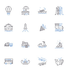 Rambling Line Icons Collection Wanderlust Stroll