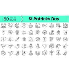 Set Of St Patricks Day Icons Line Art Style Icons