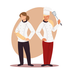 Women Chefs Professional With Uniform And Kitchen