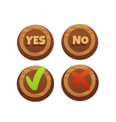 Wooden Button Yes And No Accepted And Rejected