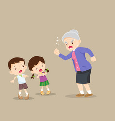 Elderly Woman Angry At Kids