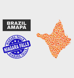 Fire Mosaic Amapa State Map And Grunge Niagara