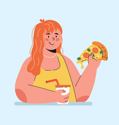 Girl Eating Pizza Holding A Slice