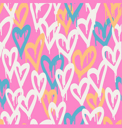 Graffiti Hearts Urban Seamless Pattern In Street