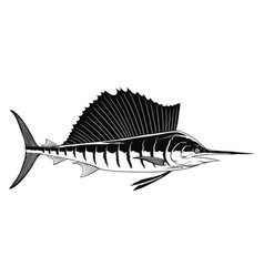 Sailfish Hand Drawn Black And White