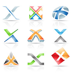 Abstract Glossy Icons Based On The Letter X