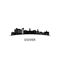 Dover City Skyline Black Cityscape Isolated