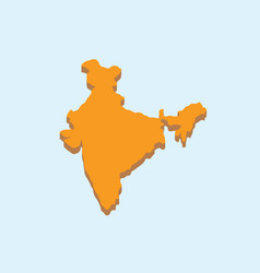 India 3d Minimal Map Geography Asia