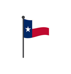 Texas Flag With Pole Icon Isolated On White