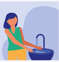 Woman Washing Her Hands Design