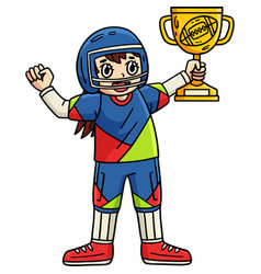 American Football Female Player Trophy Clipart