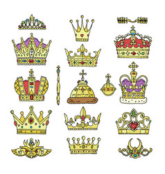 Royalty golden royal crown symbol of king Vector Image