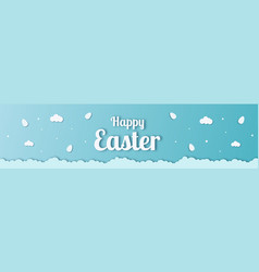 Greeting Card Happy Easter In Paper Cut Style