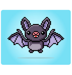 8 Bit Pixel Of Bat For Game Assets