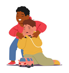 Kind-hearted Kid Consoles Tearful Friend Soothing