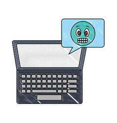 Laptop Computer Emoji Speech Bubble Chat Drawing