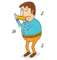 Man Playing Harmonica