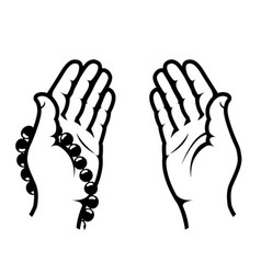 Muslim Prayer Hands With Beads Open Palms Islamic