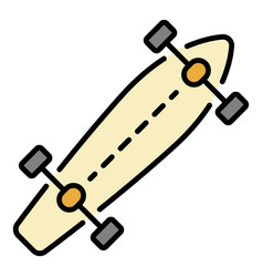 Penny Board Icon Color Outline