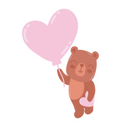 Cute Bear With Heart Balloon