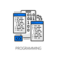 Mobile App Development And Programming Line Icon