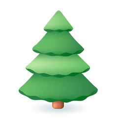 3d Cartoon Style Fir Or Christmas Tree Icon