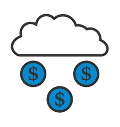 Coins Falling From Cloud Icon