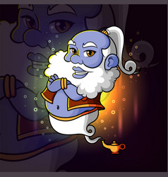 Blue Genie Is Come On From The Magical Lamp