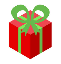 Christmas Gift Box Icon Isometric Cool