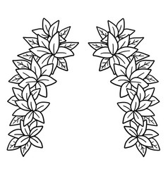 Flower Wreath Isolated Coloring Page For Kids