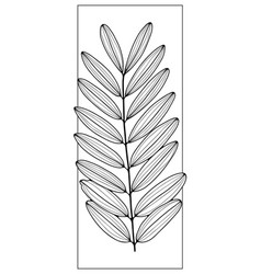 Black Outline Of A Large Branch With Leaves