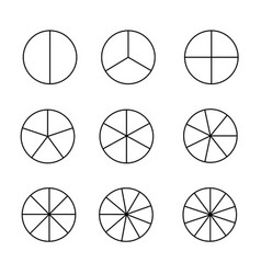 Circle Segments Set On White Background Various