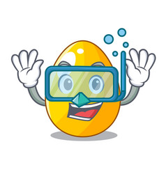 Diving Golden Eggo On Isolated Image Mascot