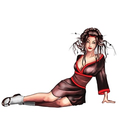 Naked geisha Royalty Free Vector Image - VectorStock