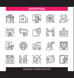 Shopping Editable Stroke Icon Set