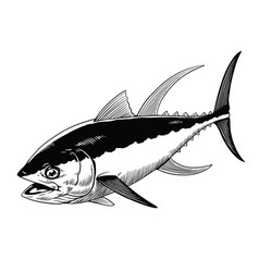 Tuna Fish Hand Drawn Vintage Style