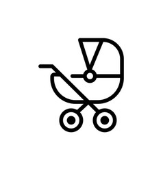 Baby Carriage Icon Thin Linear Carriage