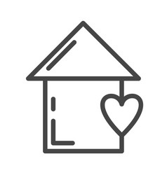 House Home With Heart Line Icon