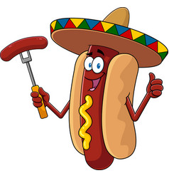 Mexican Hot Dog Cartoon Character